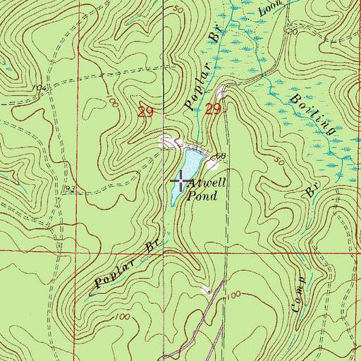 Topographic Map of Atwell Pond, FL
