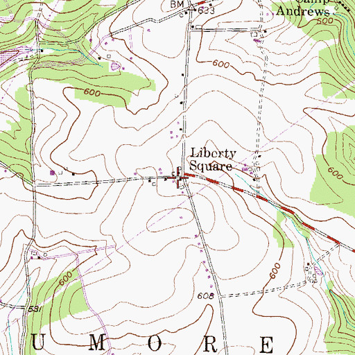 Topographic Map of Drumore Post Office, PA