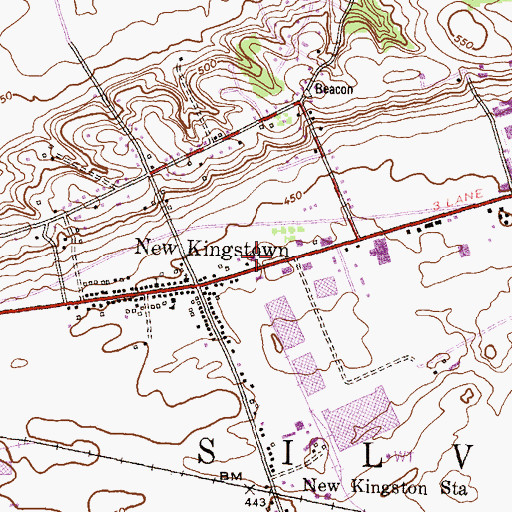 Topographic Map of New Kingstown Post Office, PA