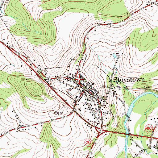 Topographic Map of Stoystown Post Office, PA