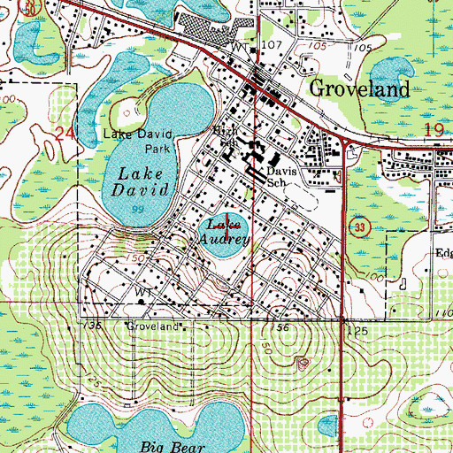 Topographic Map of Lake Audrey, FL