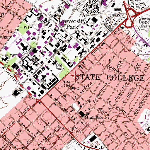 Topographic Map of Calder Square Post Office, PA