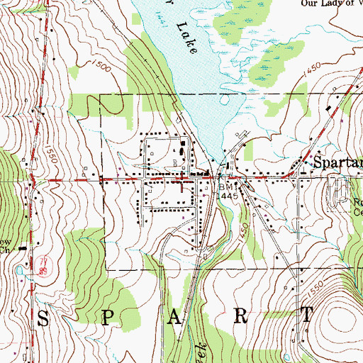 Topographic Map of Spartansburg Post Office, PA