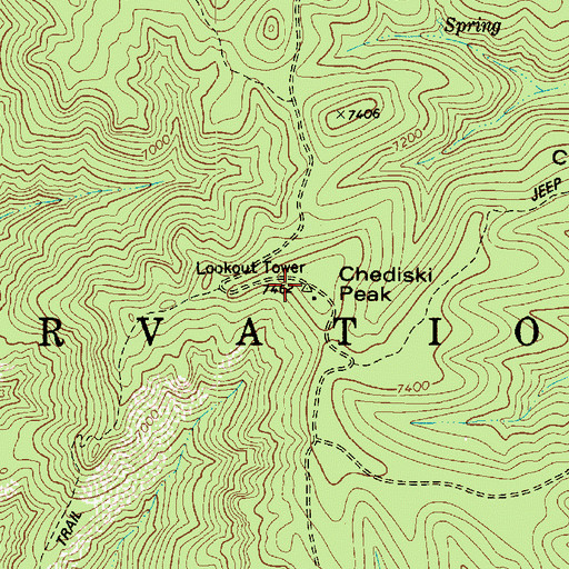 Topographic Map of Chediski Peak, AZ