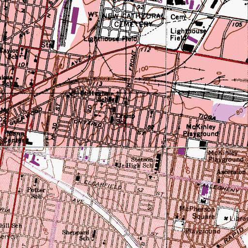 Topographic Map of Hunting Park Post Office, PA