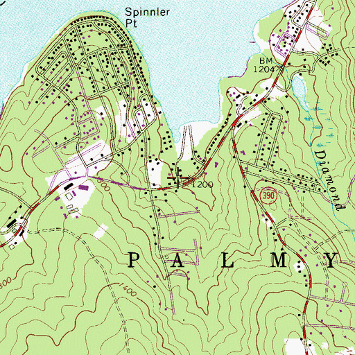 Topographic Map of Tafton Post Office, PA