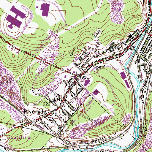 Topographic Map of Archbald Post Office, PA