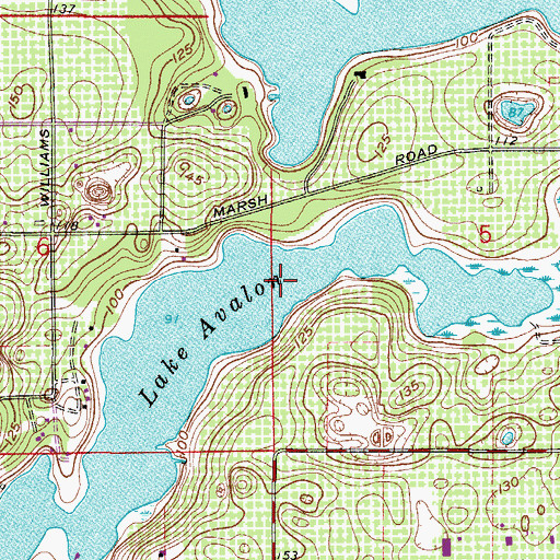 Topographic Map of Lake Avalon, FL