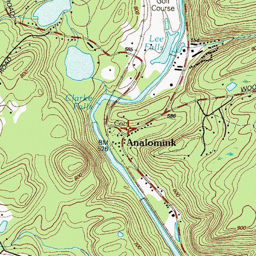 Topographic Map of Analomink Post Office, PA