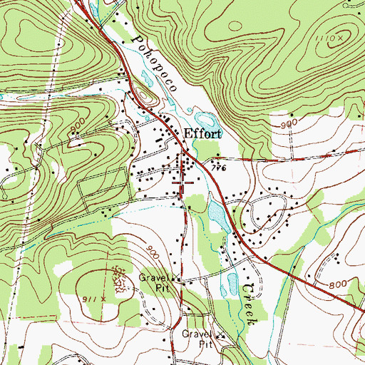 Topographic Map of Effort Post Office, PA