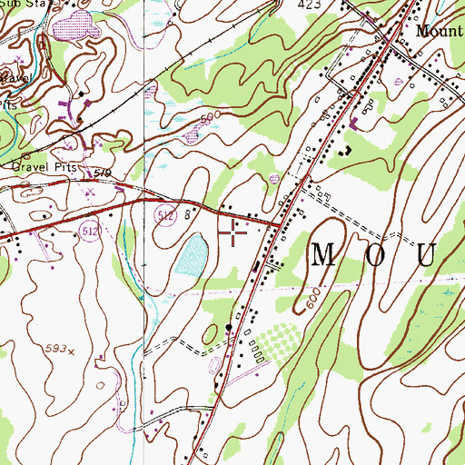 Topographic Map of Mount Bethel Post Office, PA
