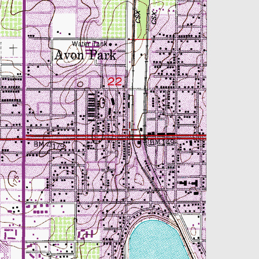 Topographic Map of Avon Park, FL