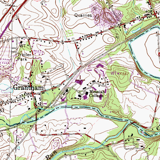Topographic Map of Grantham Post Office, PA