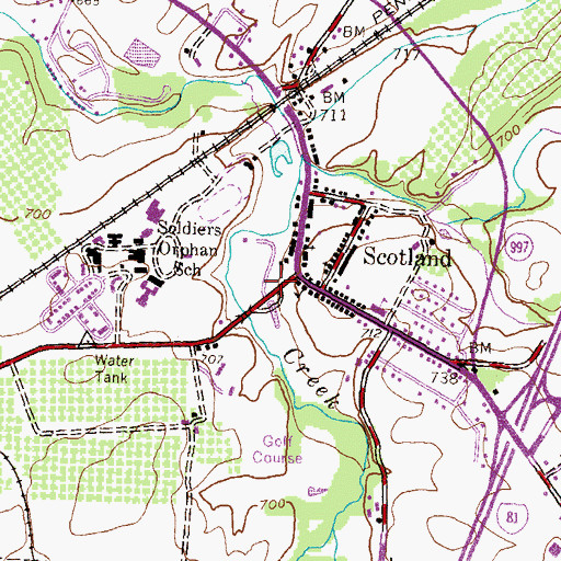 Topographic Map of Scotland Post Office, PA