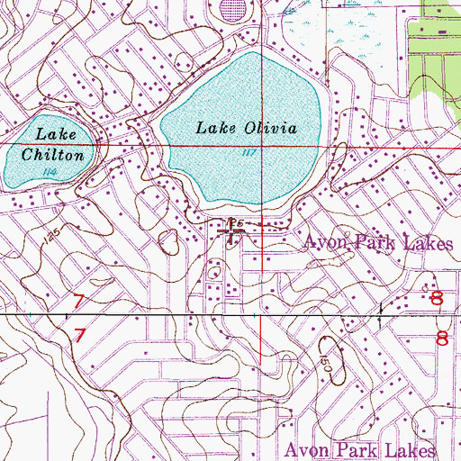 Topographic Map of Avon Park Lakes, FL