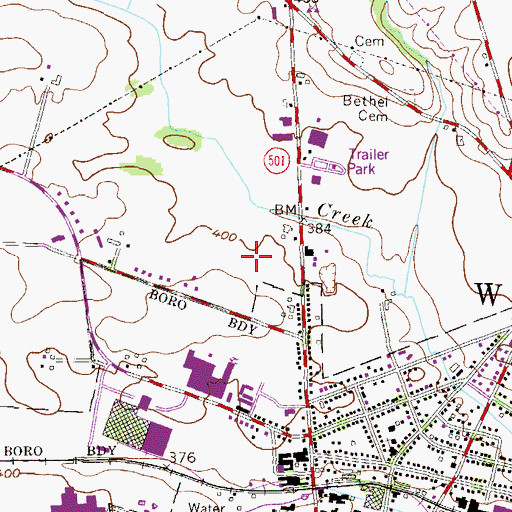 Topographic Map of Lititz Carrier Annex Post Office, PA