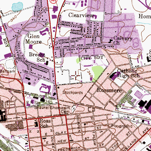 Topographic Map of Lancaster Carrier Annex Post Office, PA