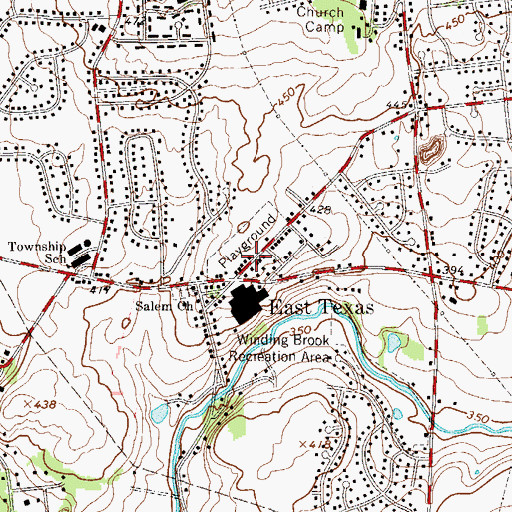 Topographic Map of East Texas Post Office, PA