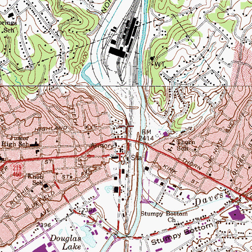 Topographic Map of Princeton Rescue Squad, WV