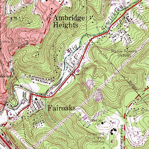 Topographic Map of Leet Township Police Department, PA