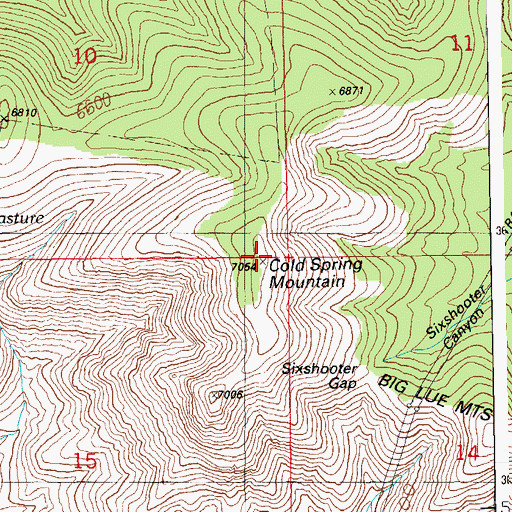 Topographic Map of Cold Spring Mountain, AZ