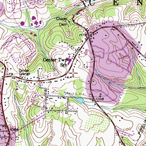 Topographic Map of Center Township Police Department, PA