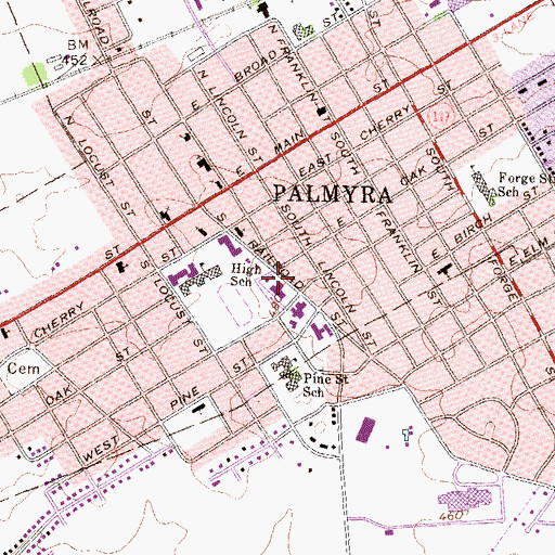 Topographic Map of Palymra Police Department, PA