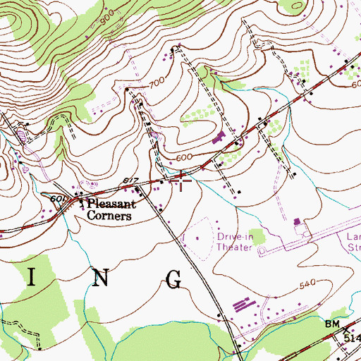 Topographic Map of Mahoning Township Police Department, PA