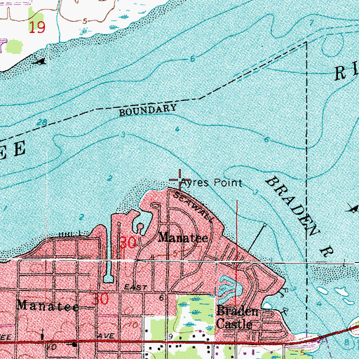 Topographic Map of Ayres Point, FL