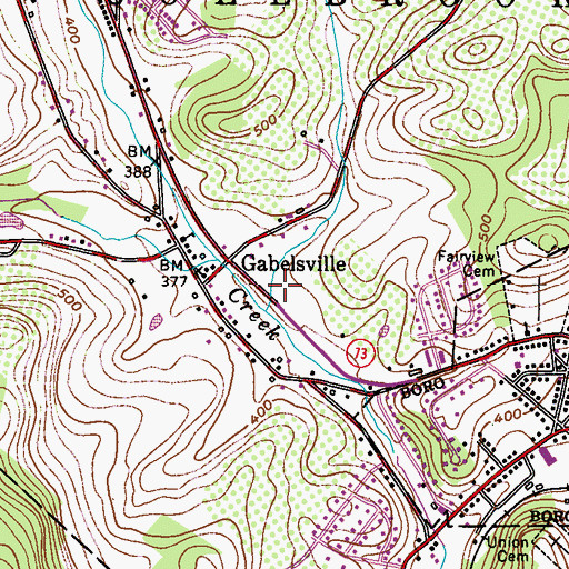 Topographic Map of Colebrookdale District Police Department, PA