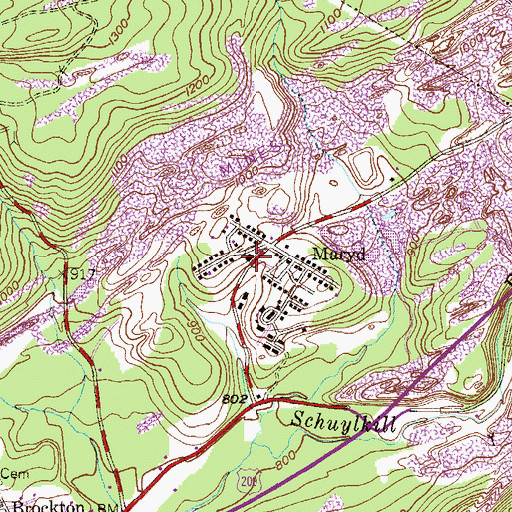 Topographic Map of Schuylkill Township Police Department, PA