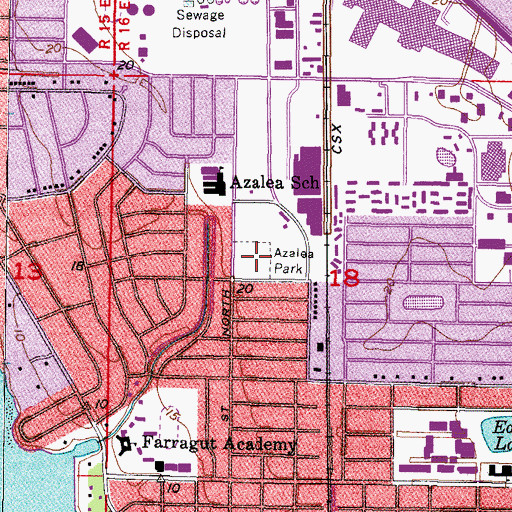 Topographic Map of Azalea Park, FL