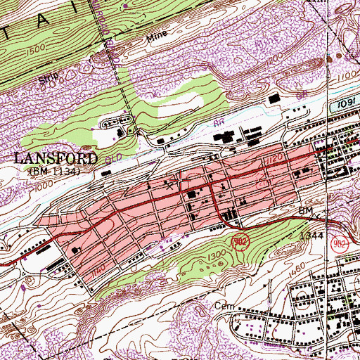 Topographic Map of Mayor's Office, PA