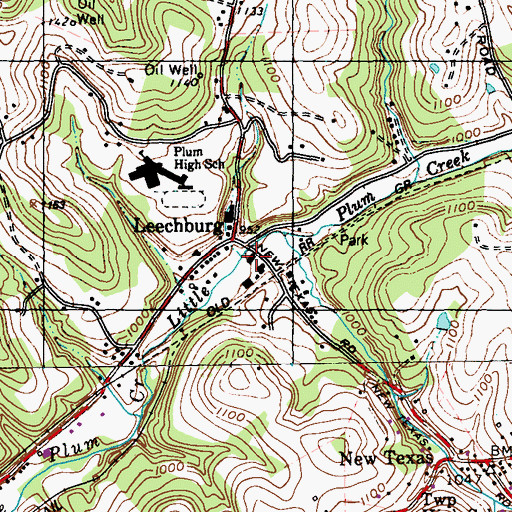 Topographic Map of Plum Borough Police Department, PA