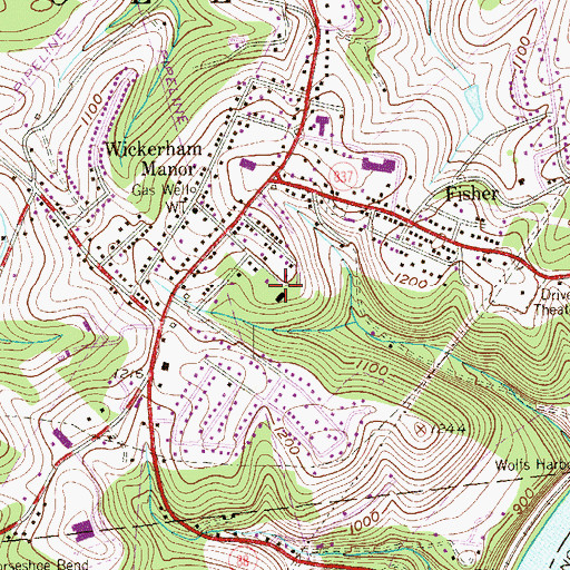Topographic Map of Carroll Township Police Department, PA