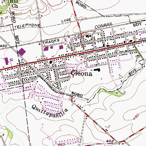 Topographic Map of Cleona Police Department, PA
