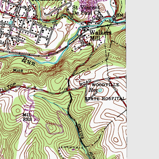 Topographic Map of Collier Township Police Department, PA