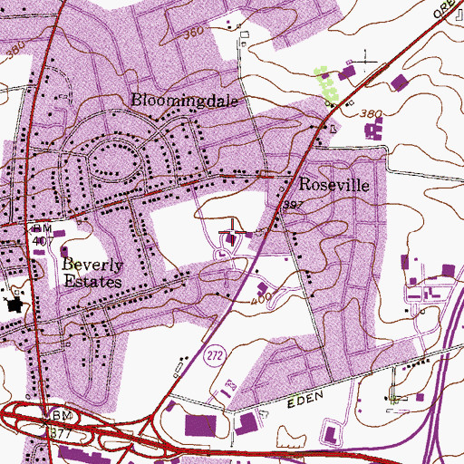 Topographic Map of Manheim Township Police Department, PA