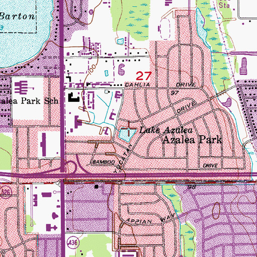 Topographic Map of Lake Azalea, FL
