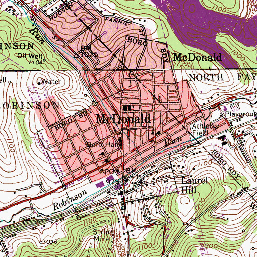 Topographic Map of McDonald Borough Police Department, PA