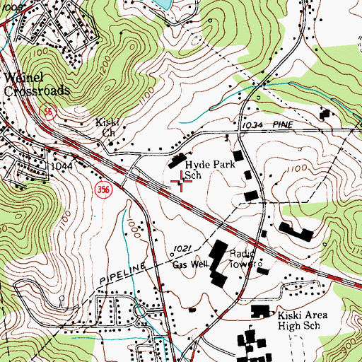 Topographic Map of Allegheny Township Police Department, PA
