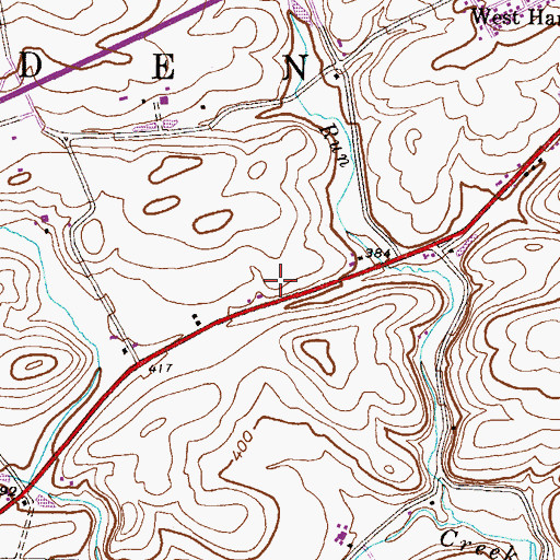 Topographic Map of Tilden Township Police Department, PA