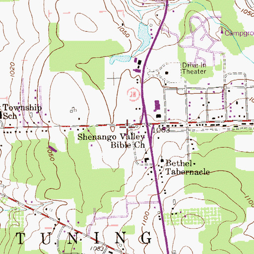 Topographic Map of Pymatuning Township Police Department, PA