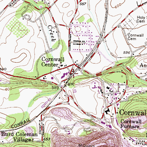 Topographic Map of Cornwall Borough Police Department, PA