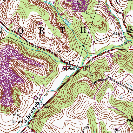 Topographic Map of North Fayette Township Police Department, PA