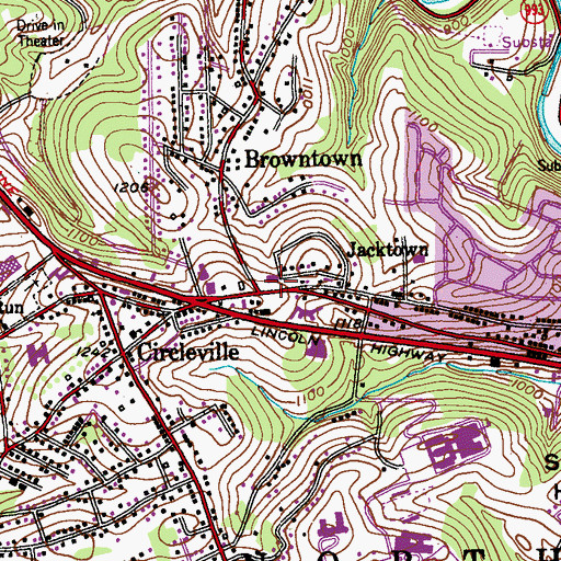 Topographic Map of North Huntingdon Township Police Department, PA