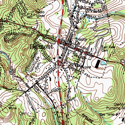 Topographic Map of Delmont Borough Police Department, PA