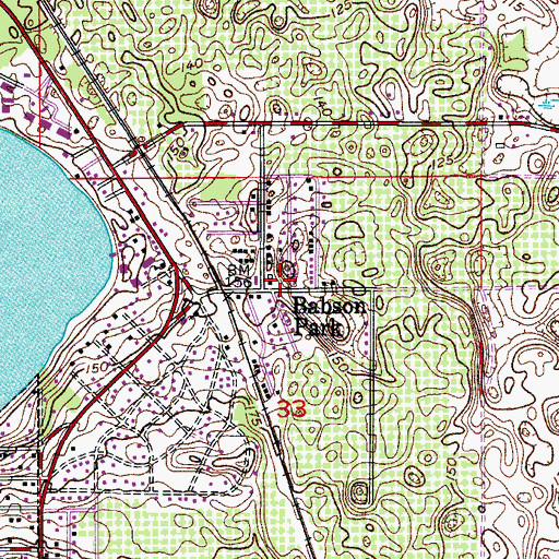 Topographic Map of Babson Park, FL