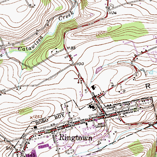 Topographic Map of Union Township Police Department, PA