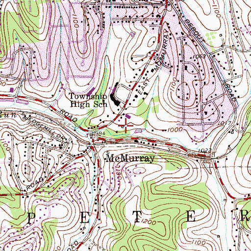 Topographic Map of Peters Township Police Department, PA